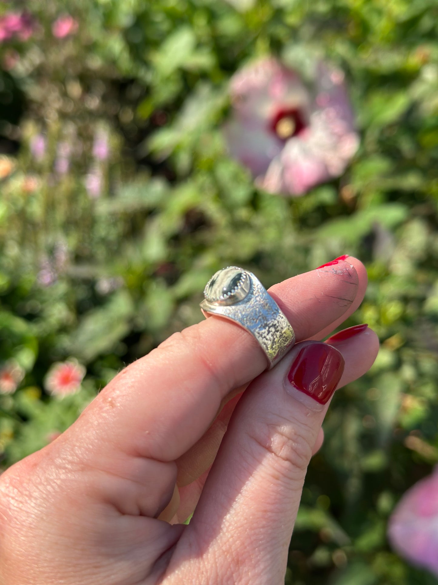 Recycled Silver Ring with Jasper