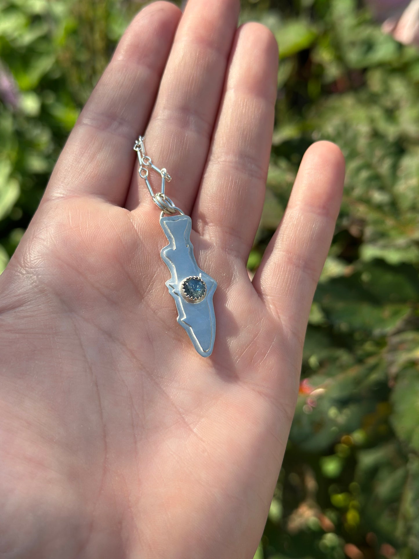 Silver Trout with Blue Kyanite