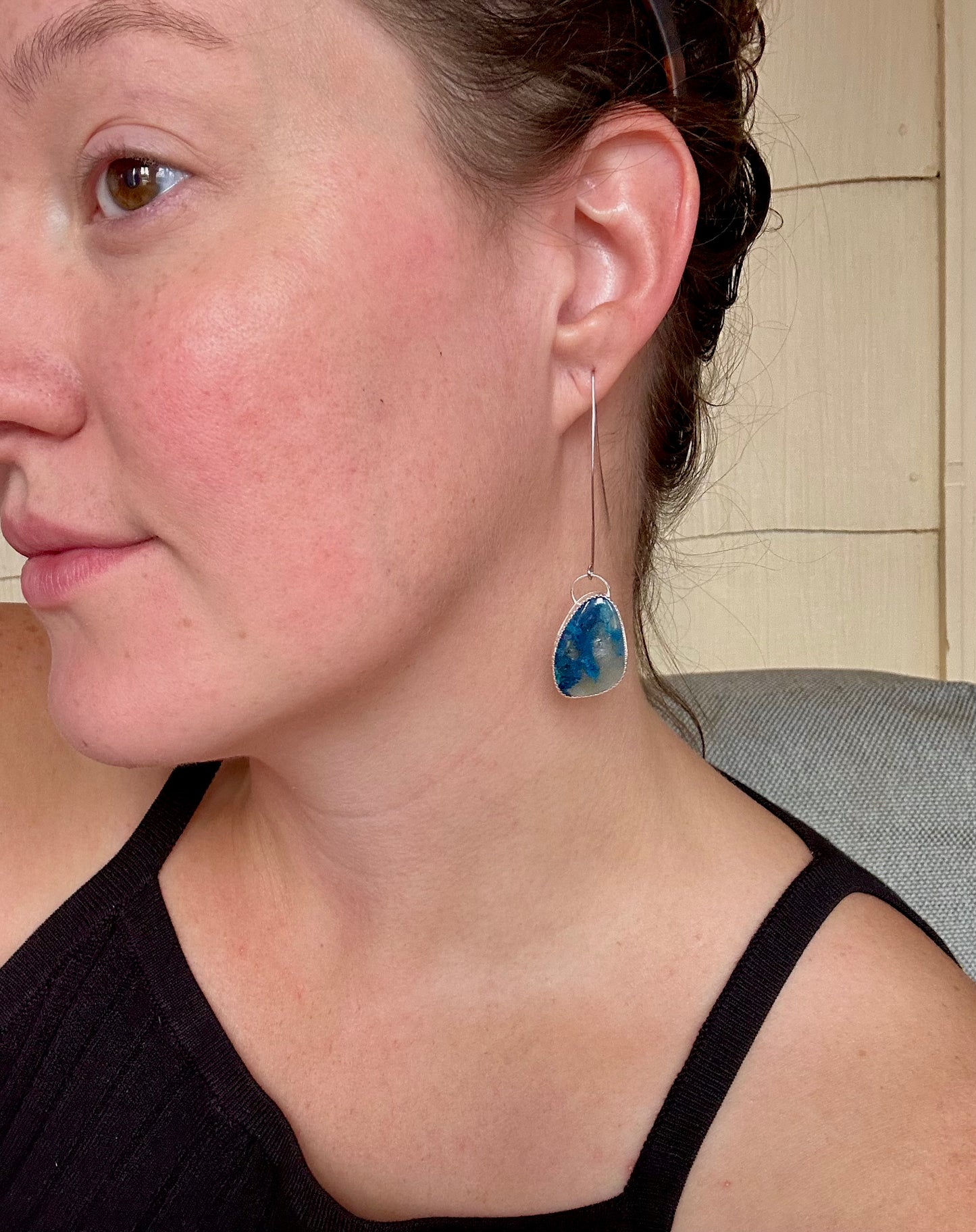 Blue Chrysolite Earrings