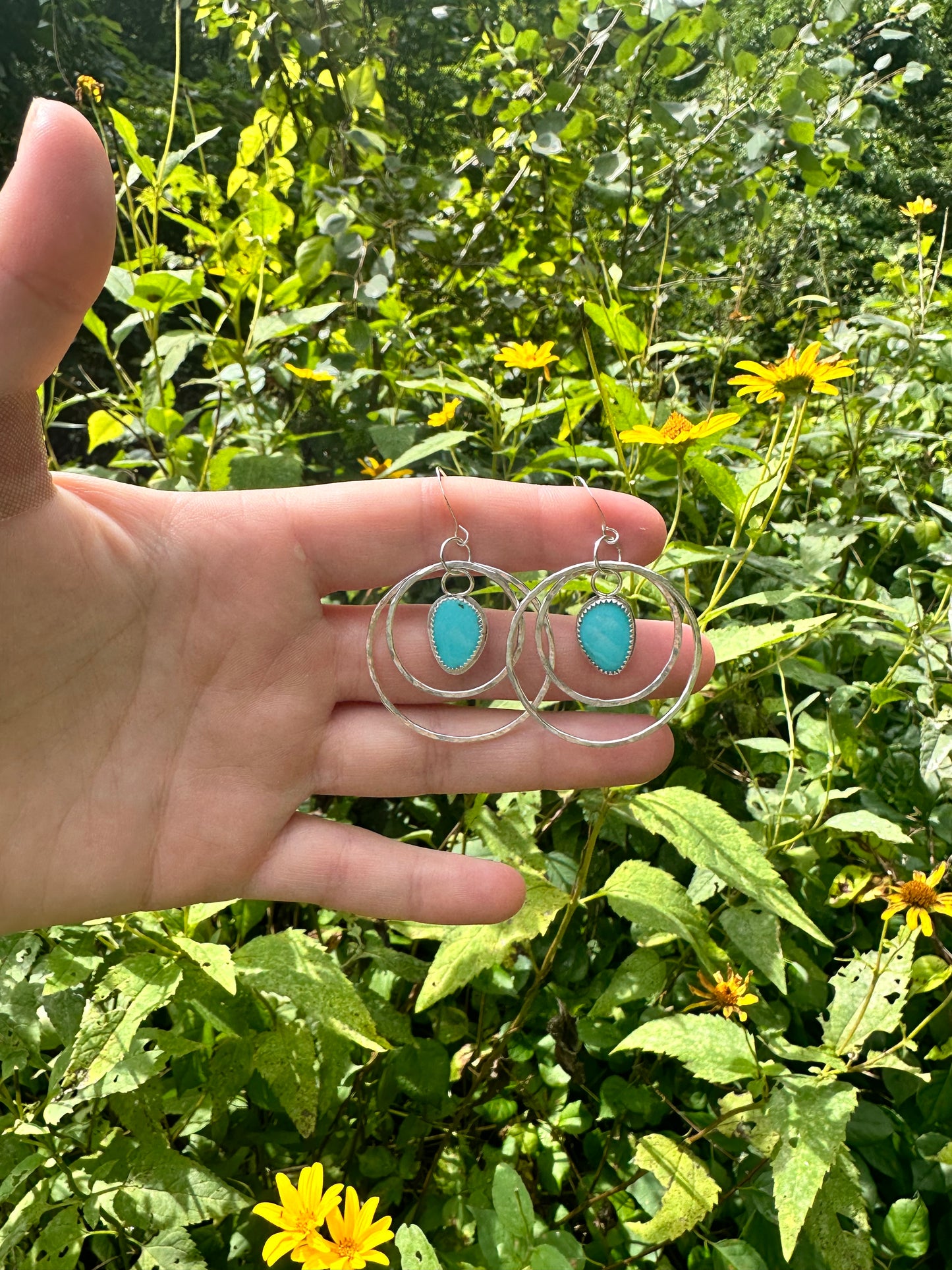 Turquoise Double Hoops