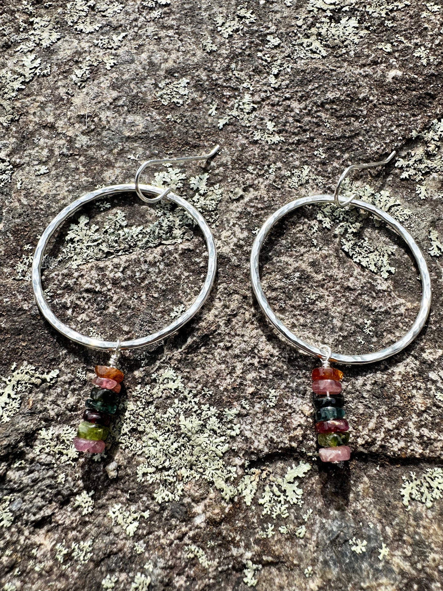 Hammered Hoops & Stone Beads