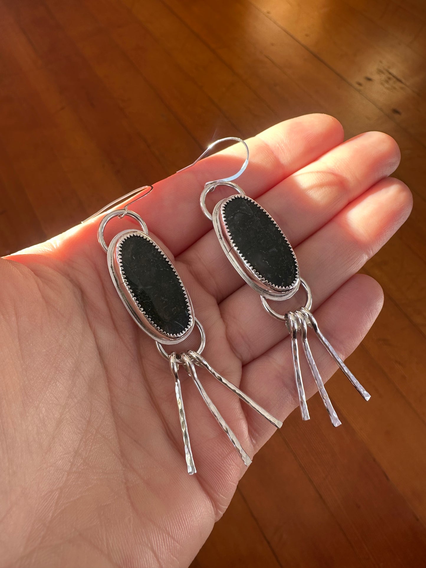 Moss Agate Fringe Earrings