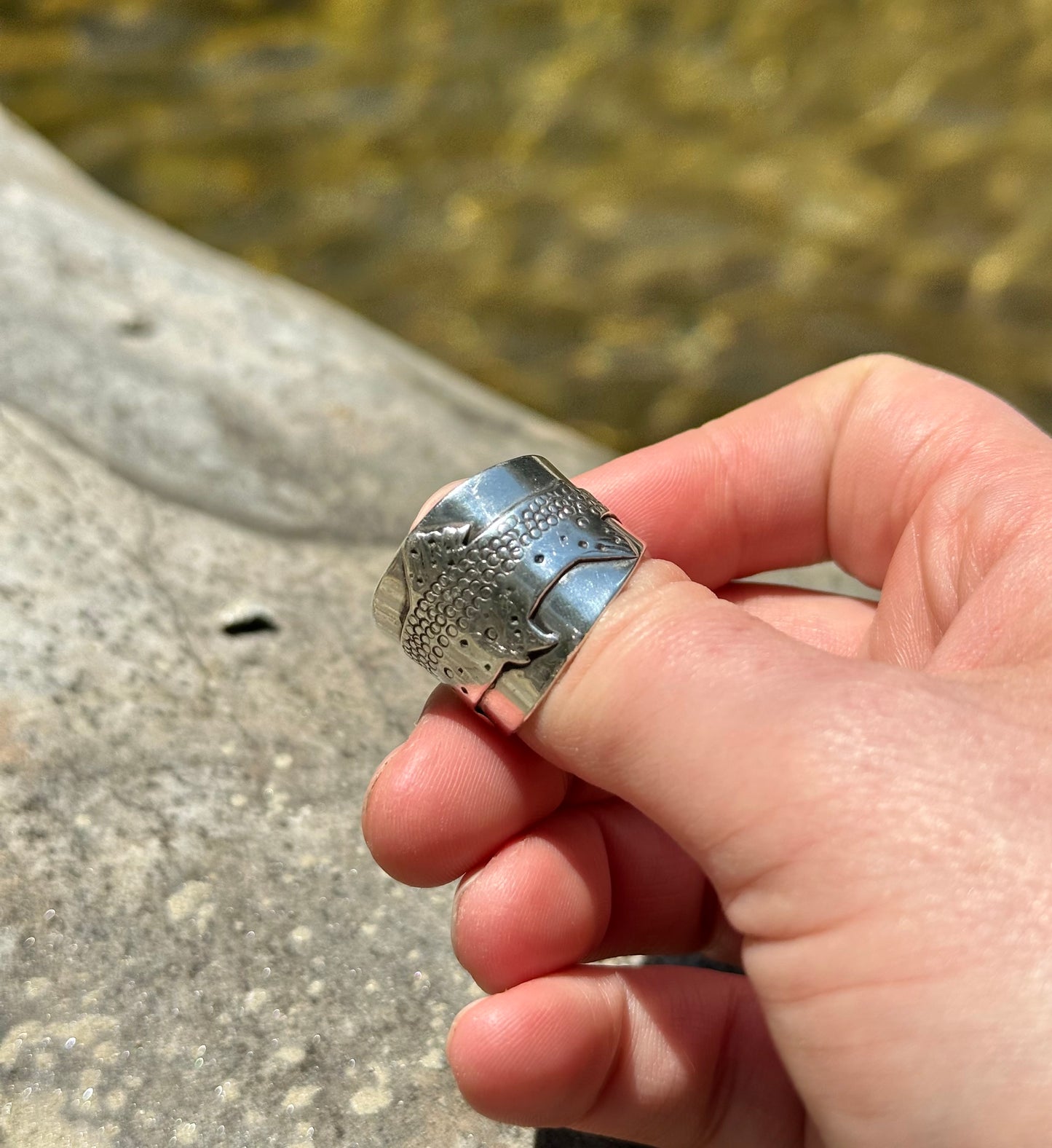 Brook Trout Wide Band Ring