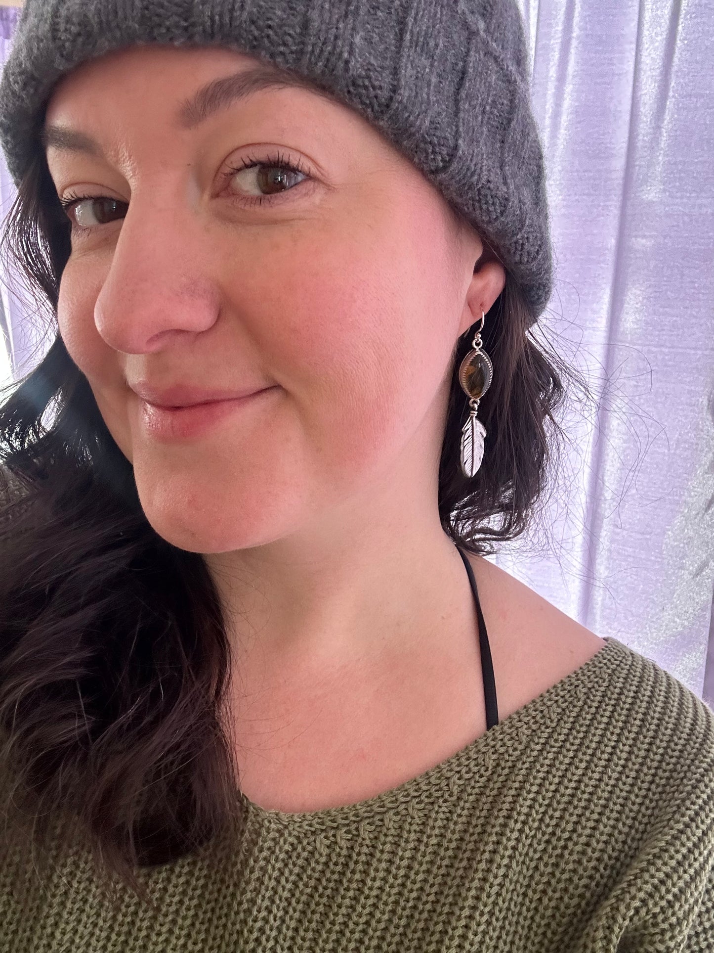 Amber & Silver Feathers