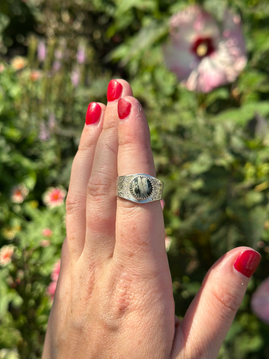 Recycled Silver Ring with Jasper