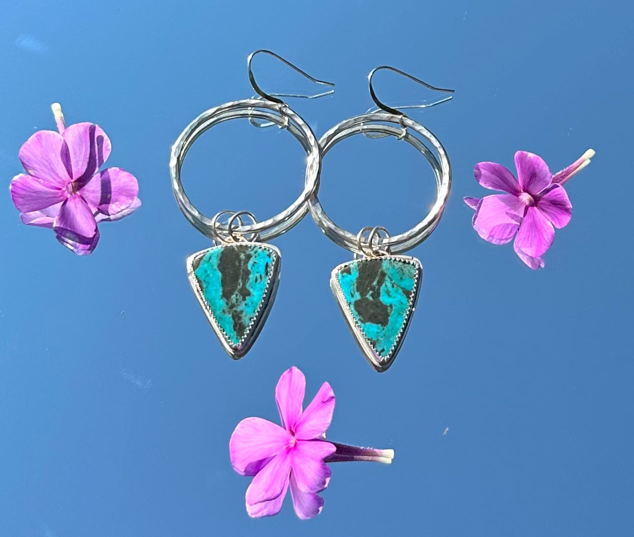 Turquoise Hoops