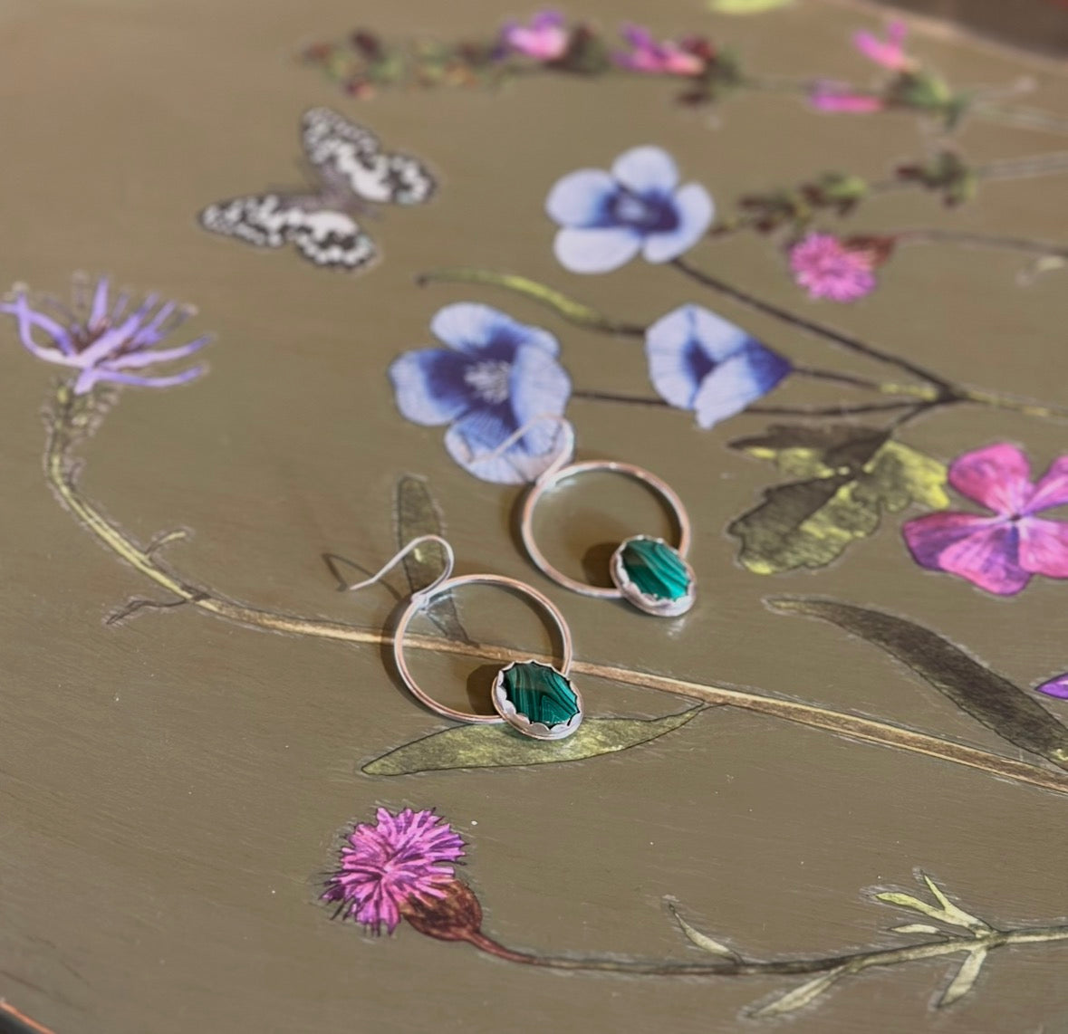 Large Malachite Hoops