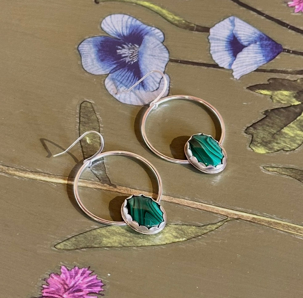 Large Malachite Hoops