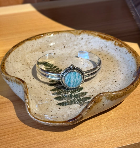 Amazonite Double Silver Band Cuff