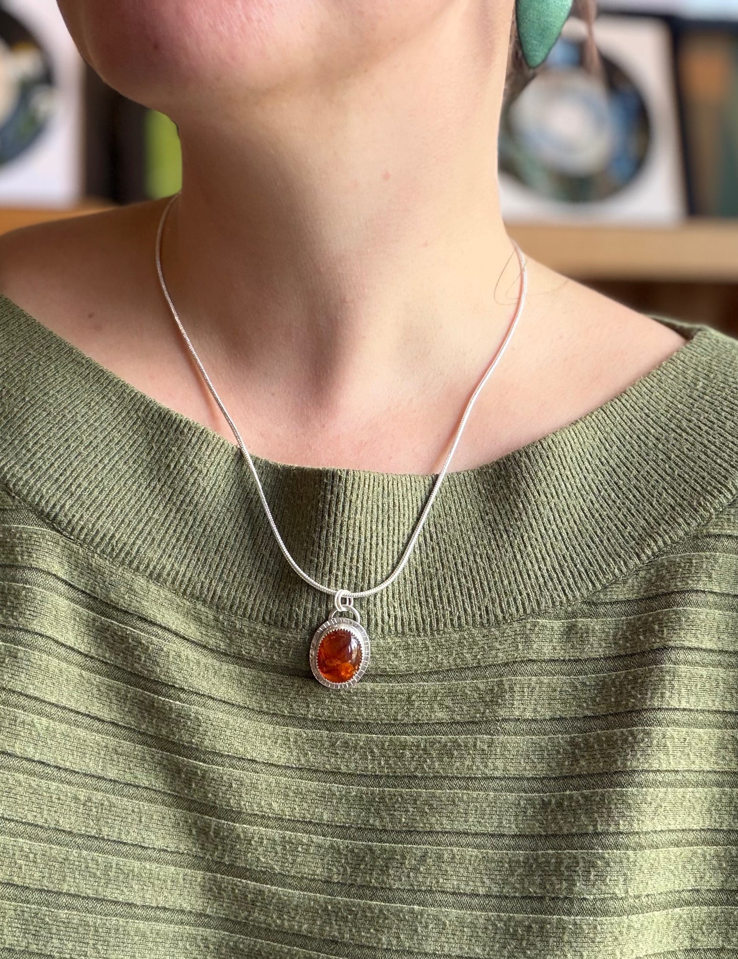 Silver & Amber Pendant