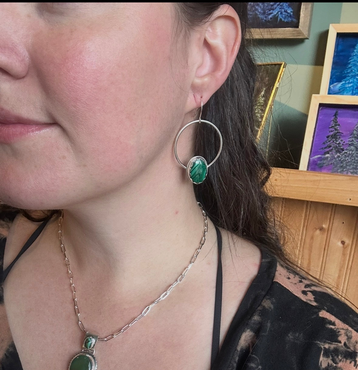 Large Malachite Hoops