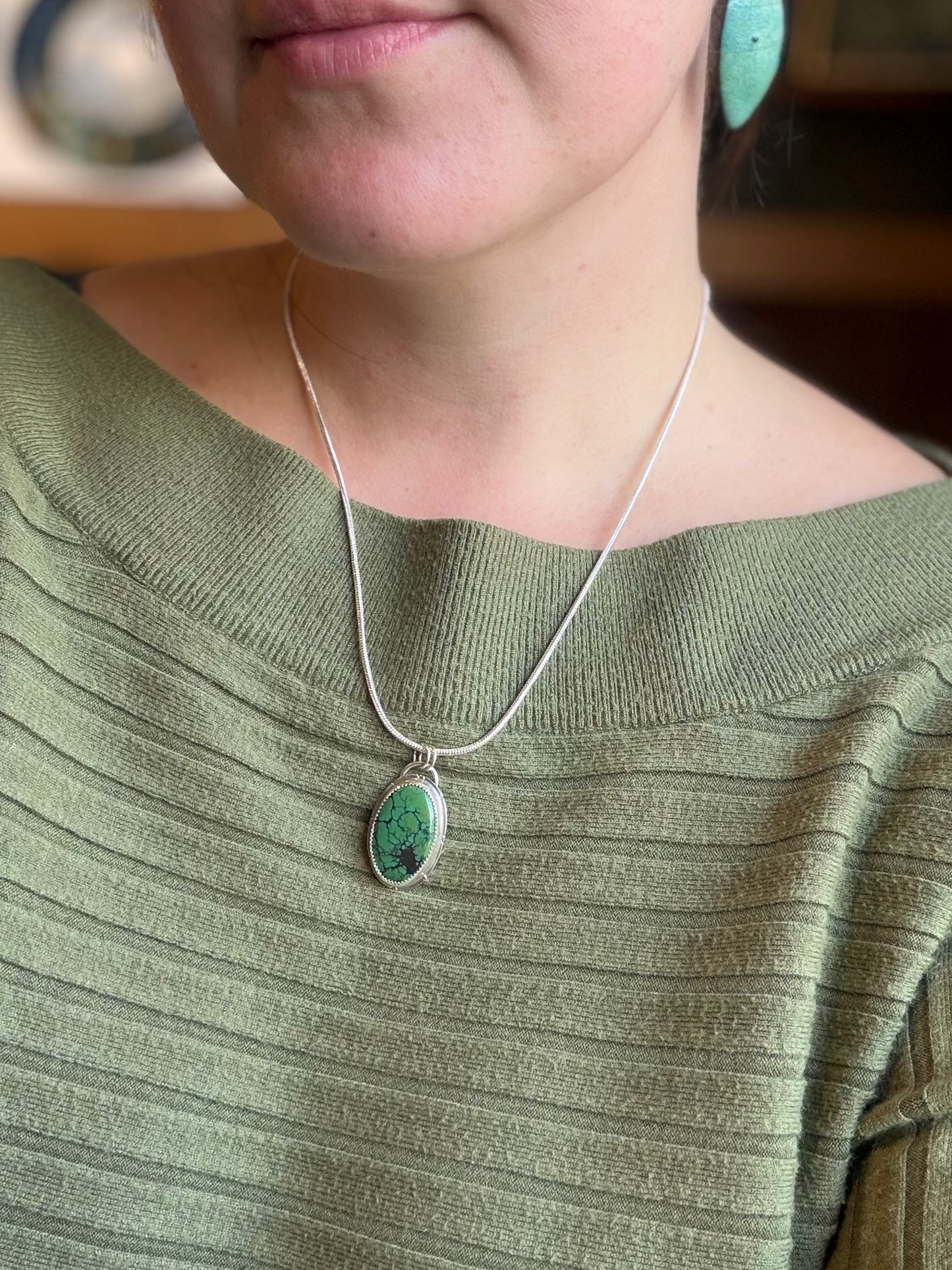 Large Hubei Turquoise Pendant