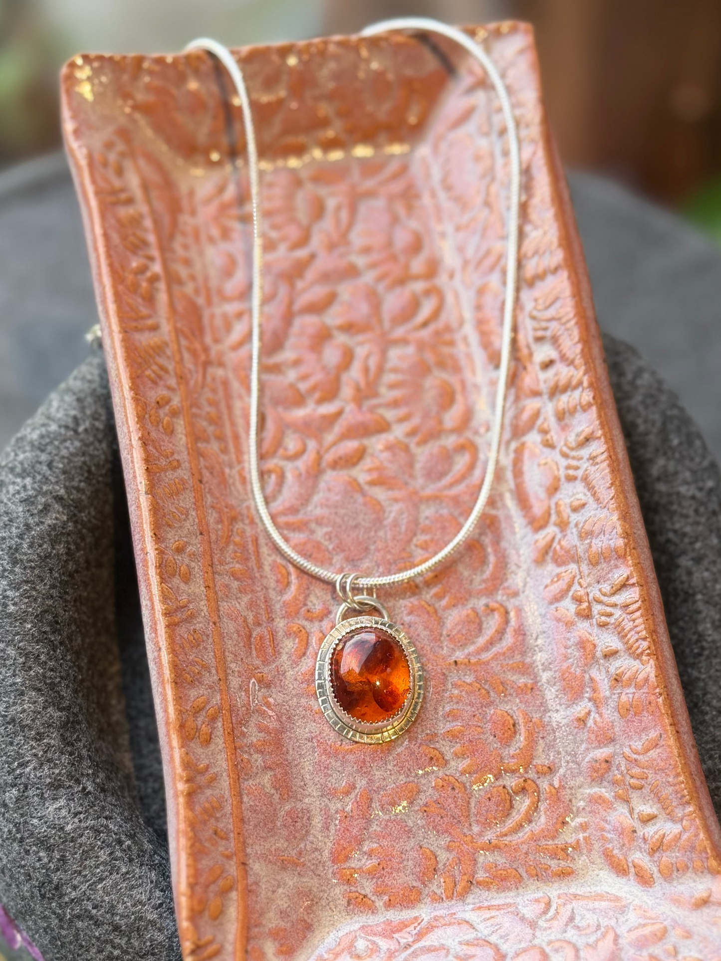Silver & Amber Pendant