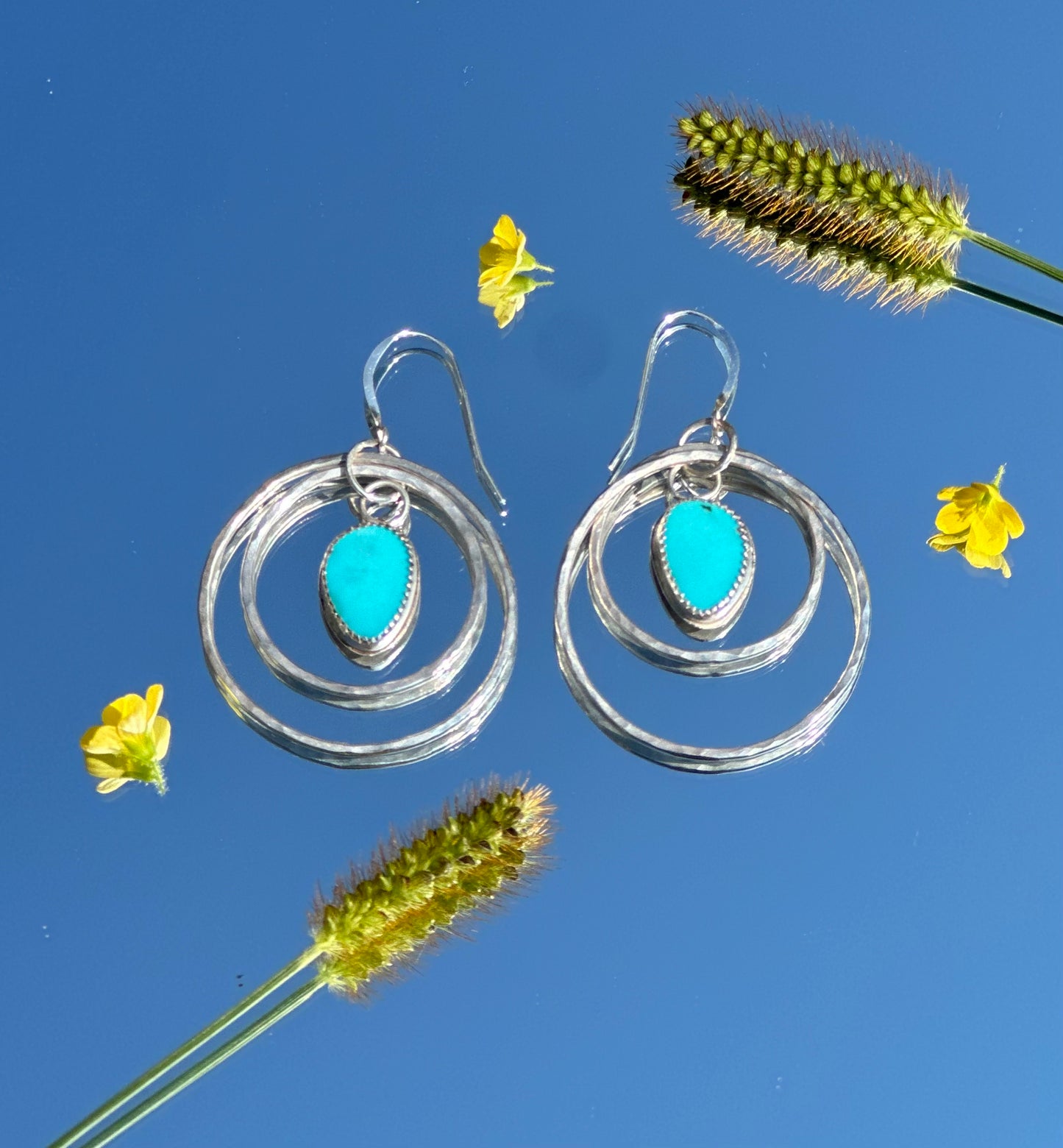 Turquoise Double Hoops
