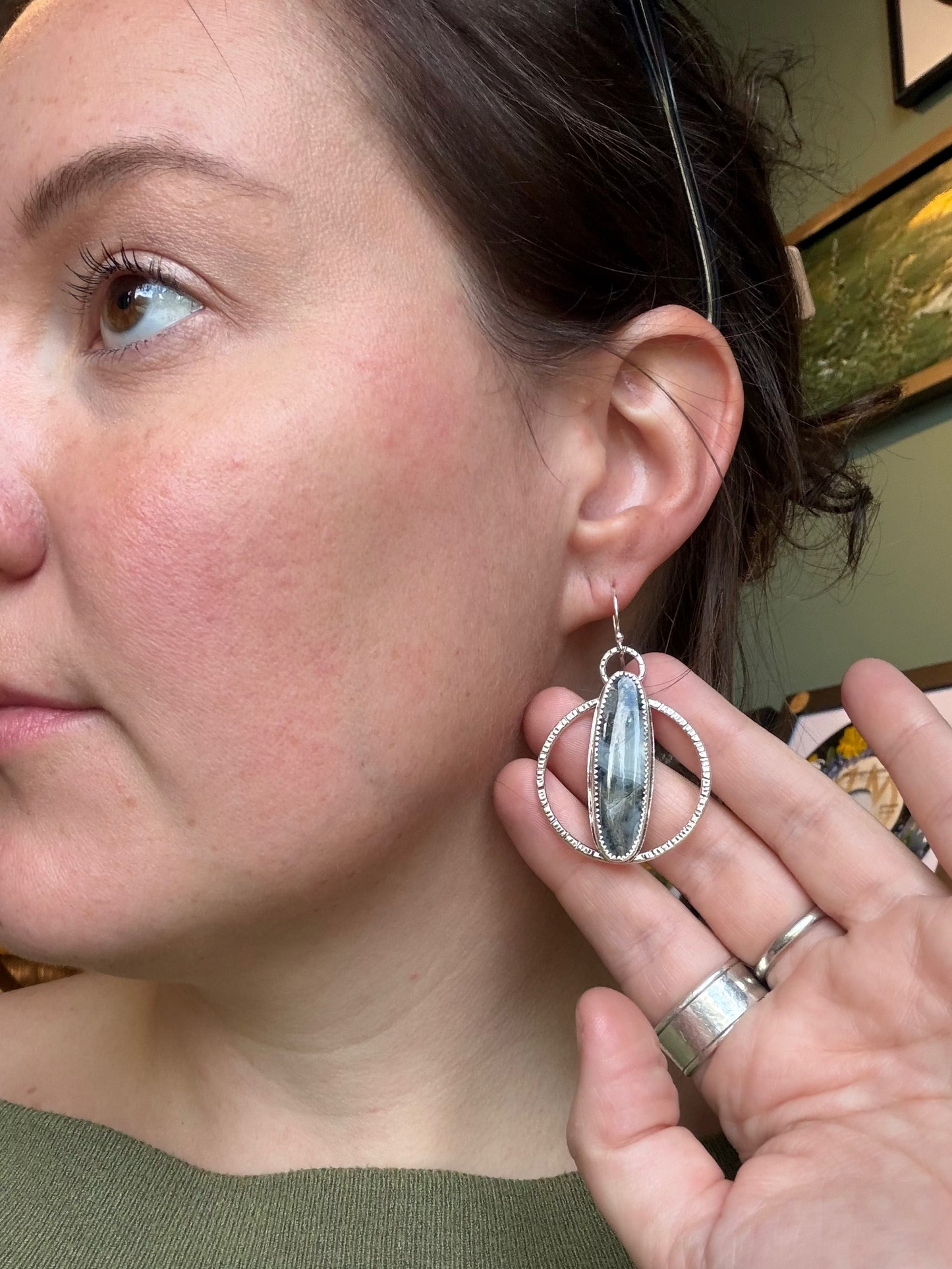 Funky Agate Hoops