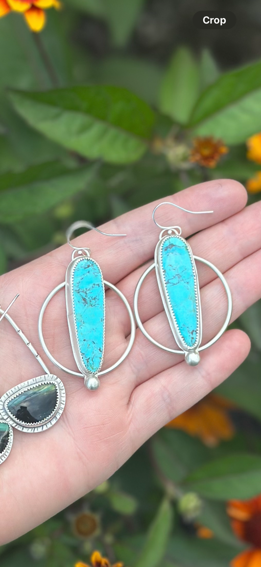 Funky Turquoise Hoops