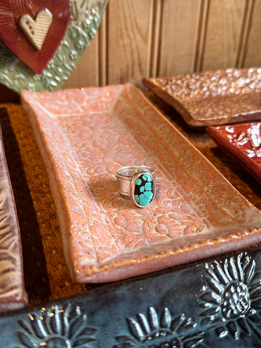 Wide Band with Hubei Turquoise (size 8)