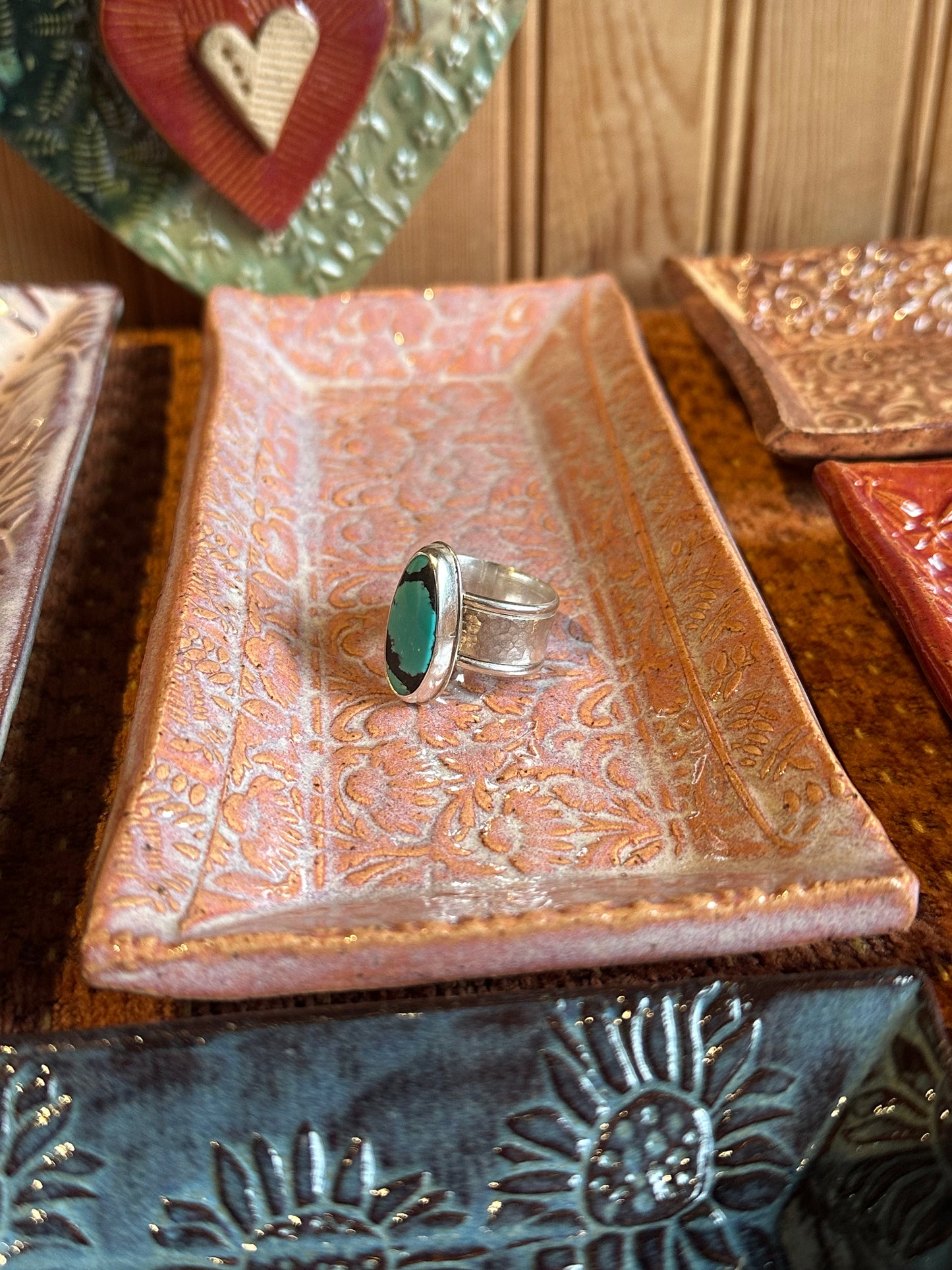 Wide Band with Blue Hubei Turquoise (size 8.5)